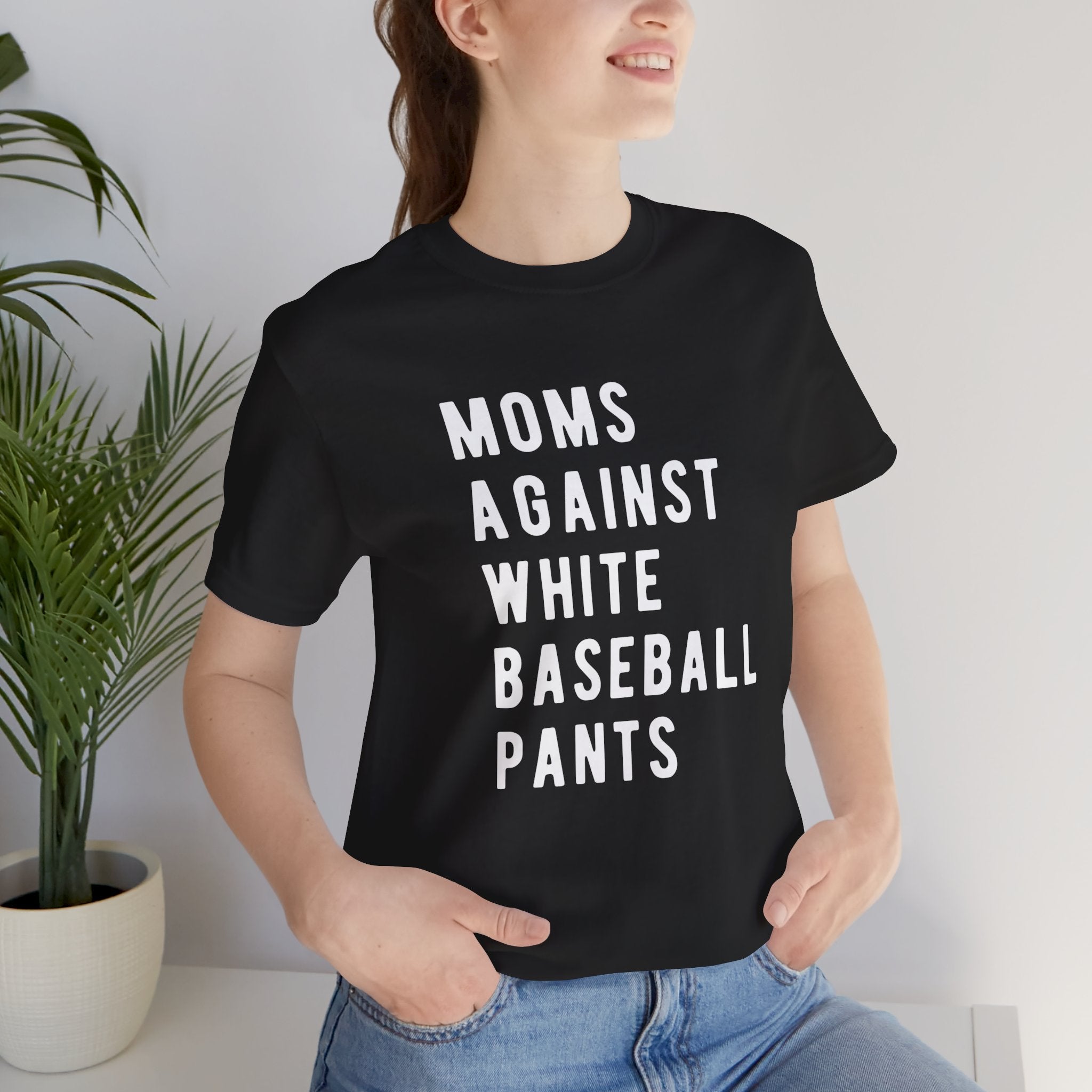 Moms Against White Baseball Pants - Graphic Teemoms