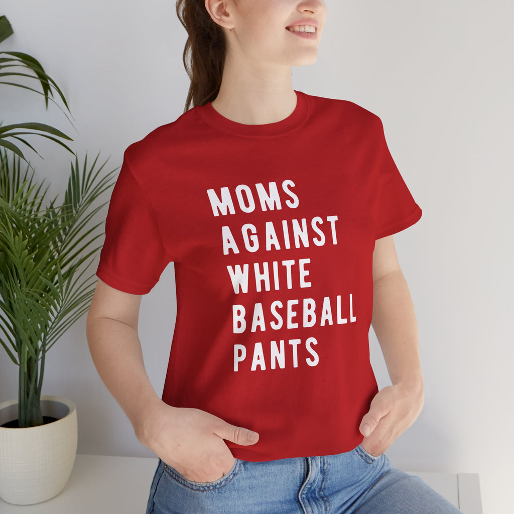 Moms Against White Baseball Pants - Graphic Teemoms