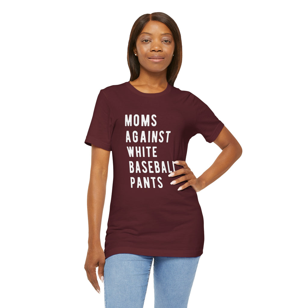 Moms Against White Baseball Pants - Graphic Teemoms