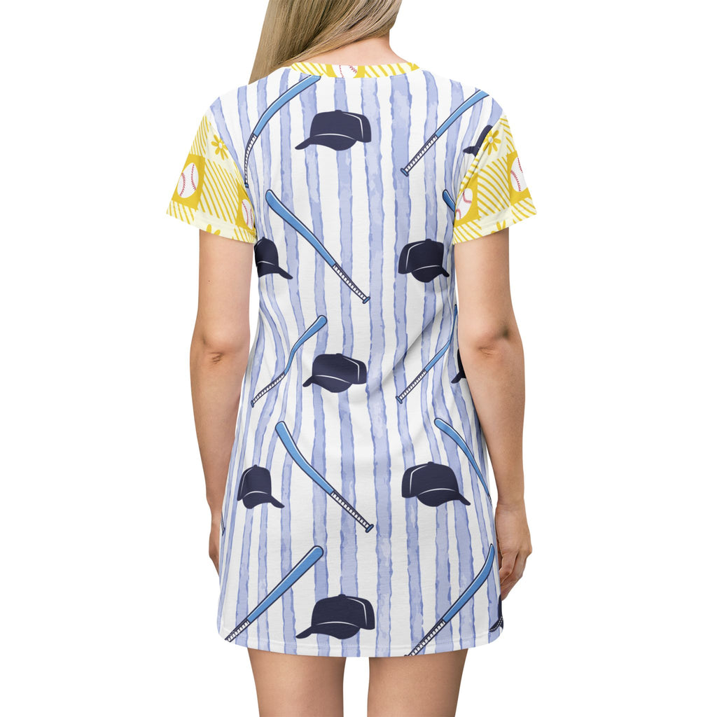 "Batter Up!" Striped T-Shirt Dress