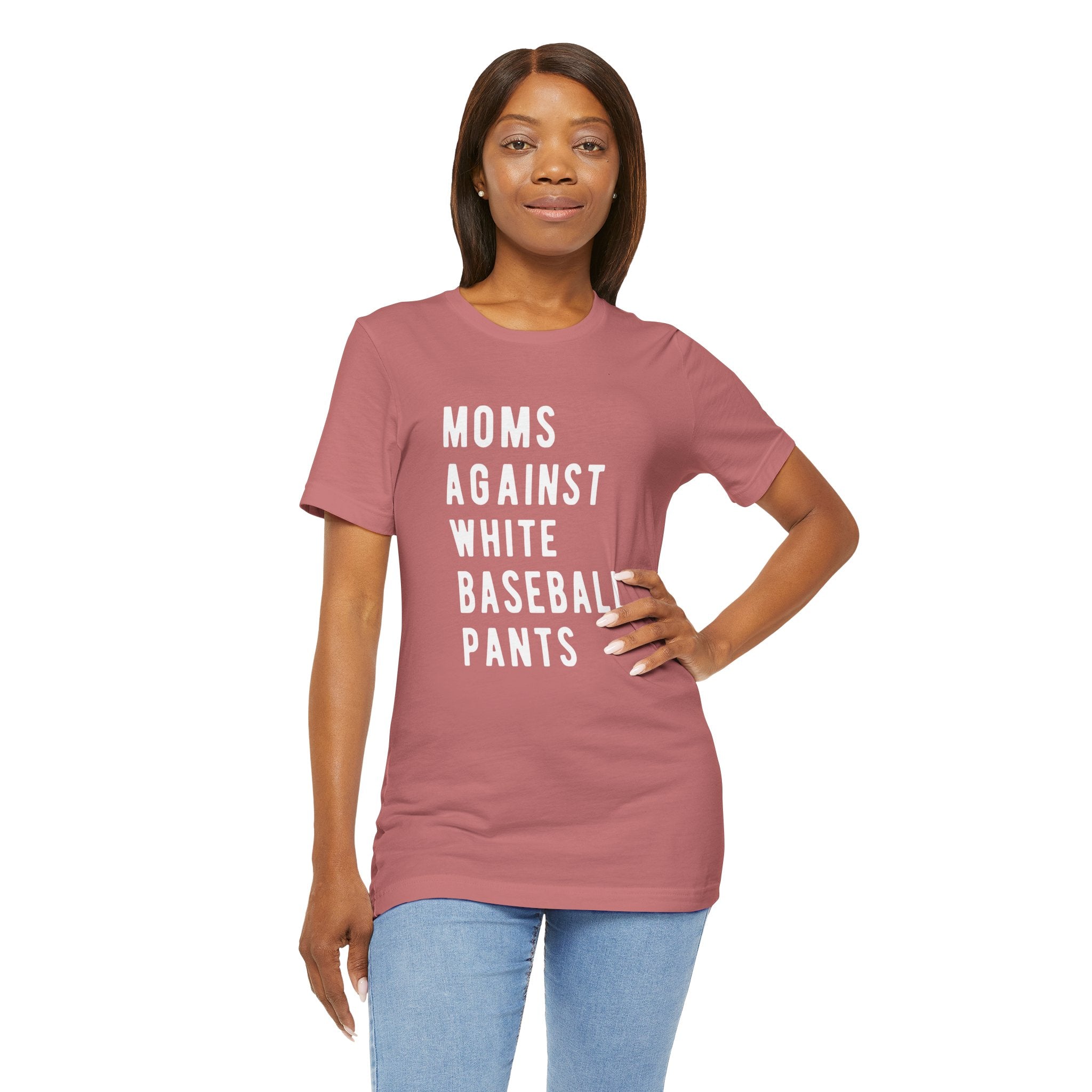Moms Against White Baseball Pants - Graphic Teemoms