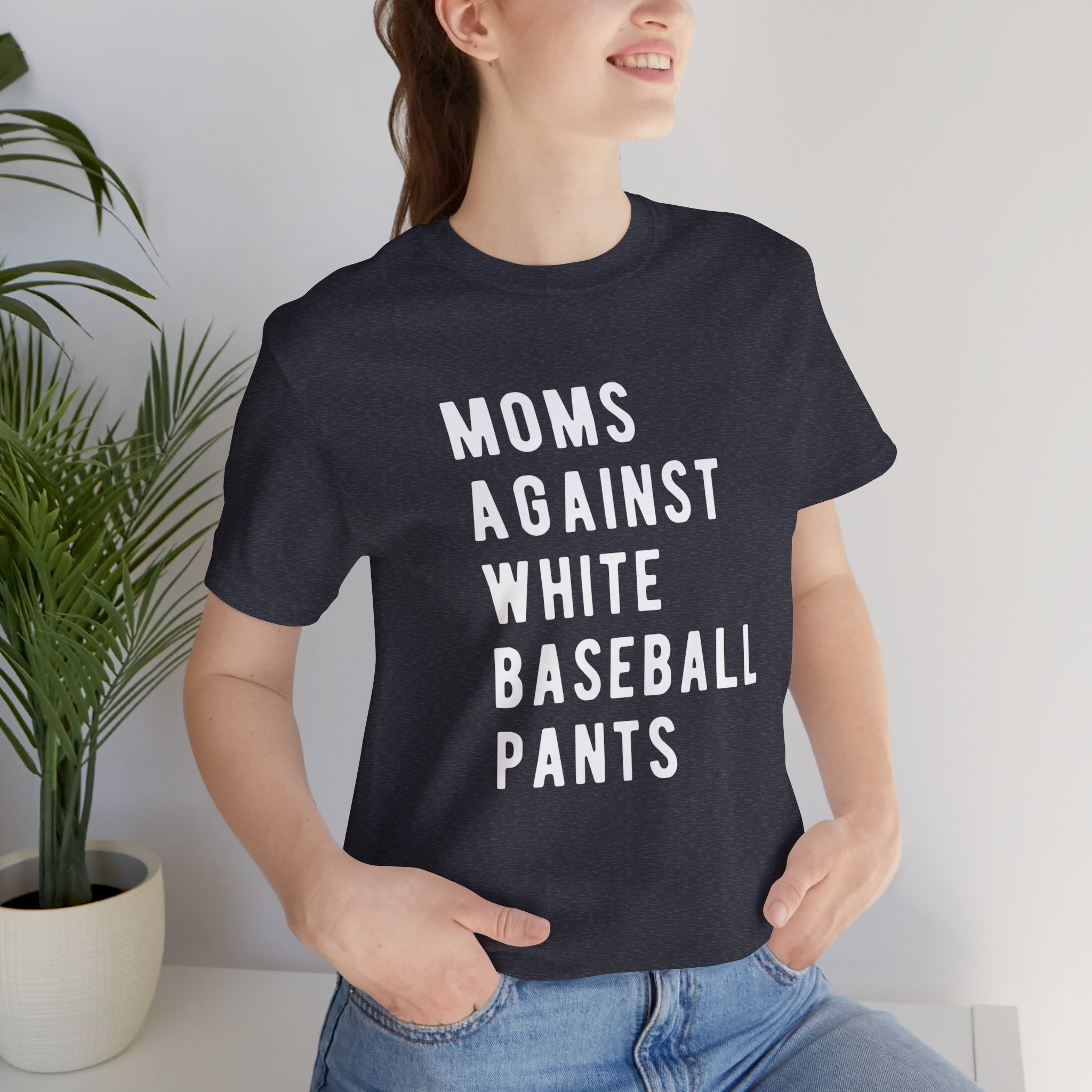 Moms Against White Baseball Pants - Graphic Teemoms