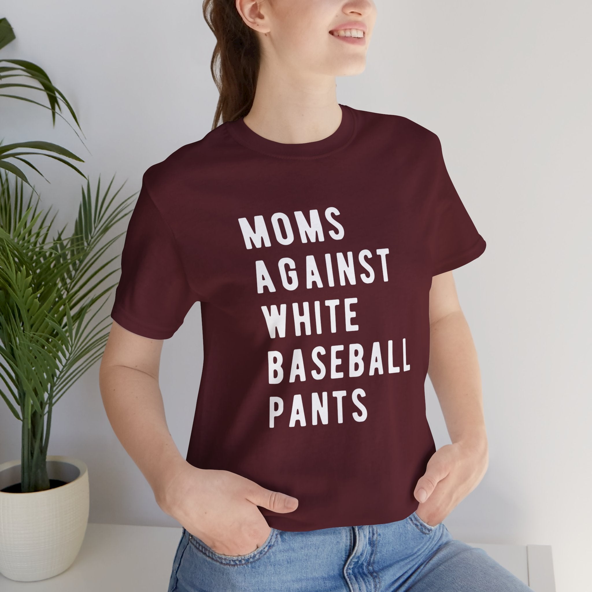 Moms Against White Baseball Pants - Graphic Teemoms