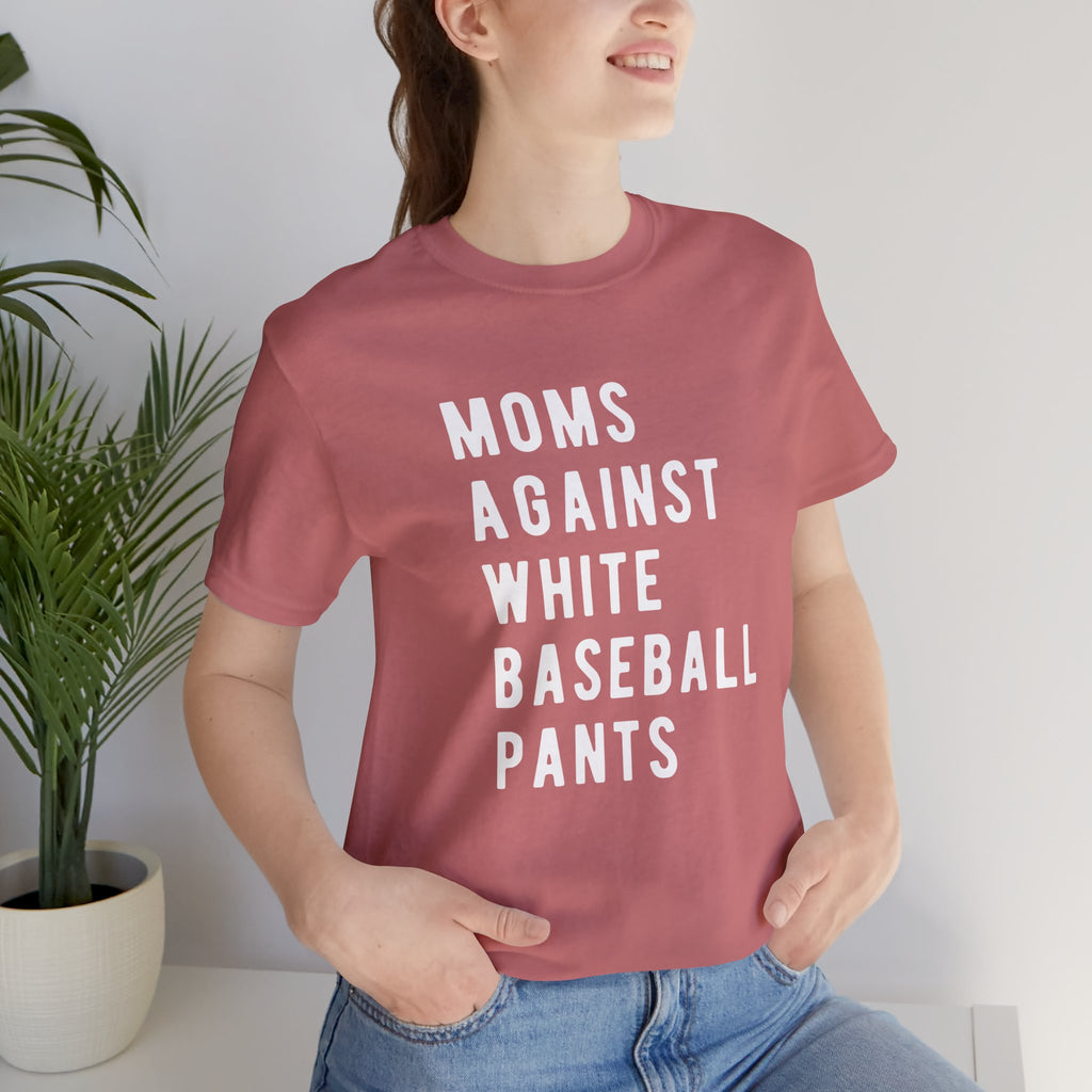Moms Against White Baseball Pants - Graphic Teemoms