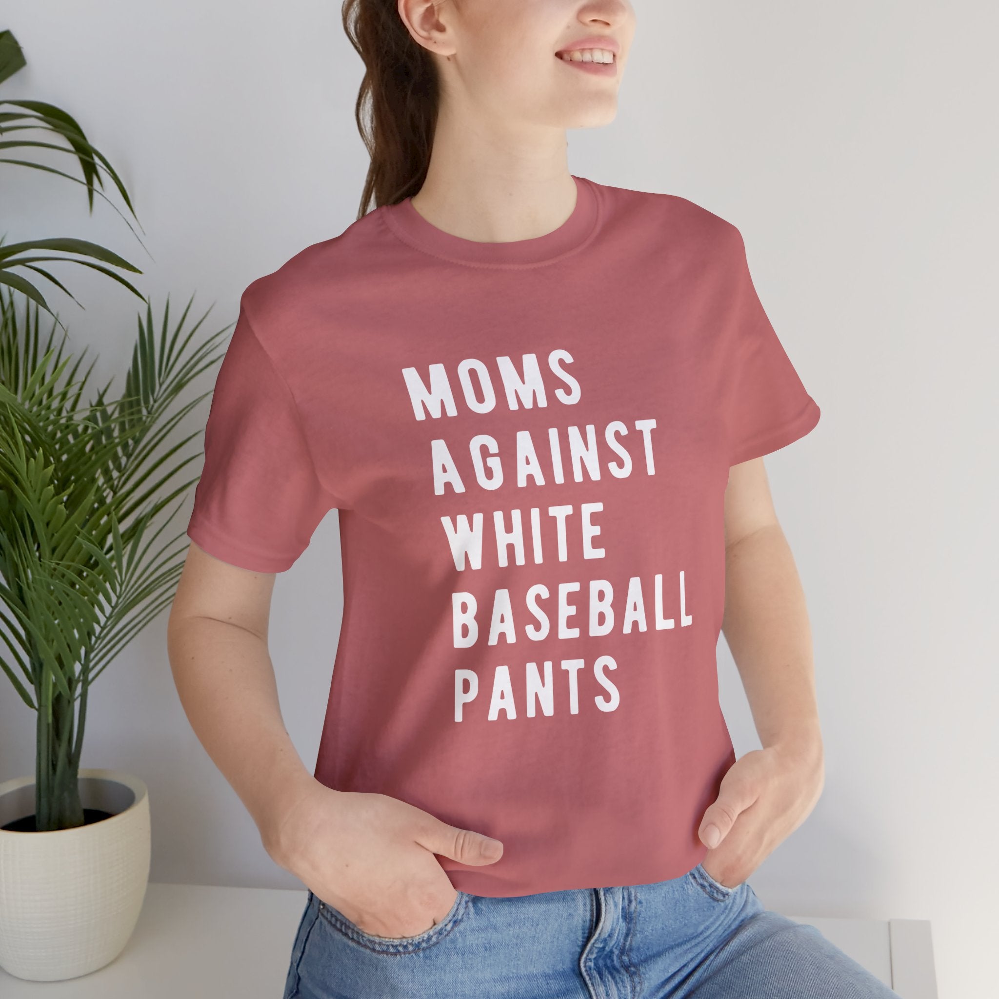 Moms Against White Baseball Pants - Graphic Teemoms