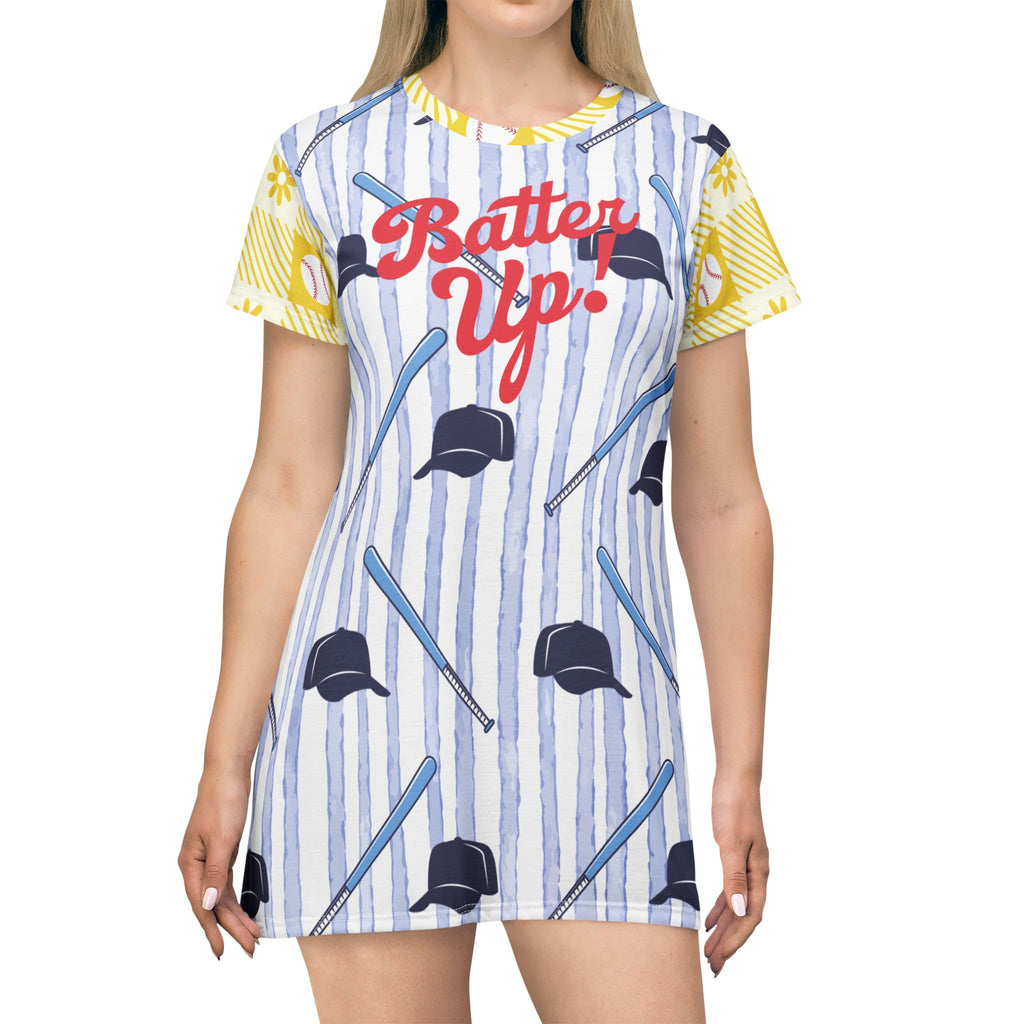 "Batter Up!" Striped T-Shirt Dress