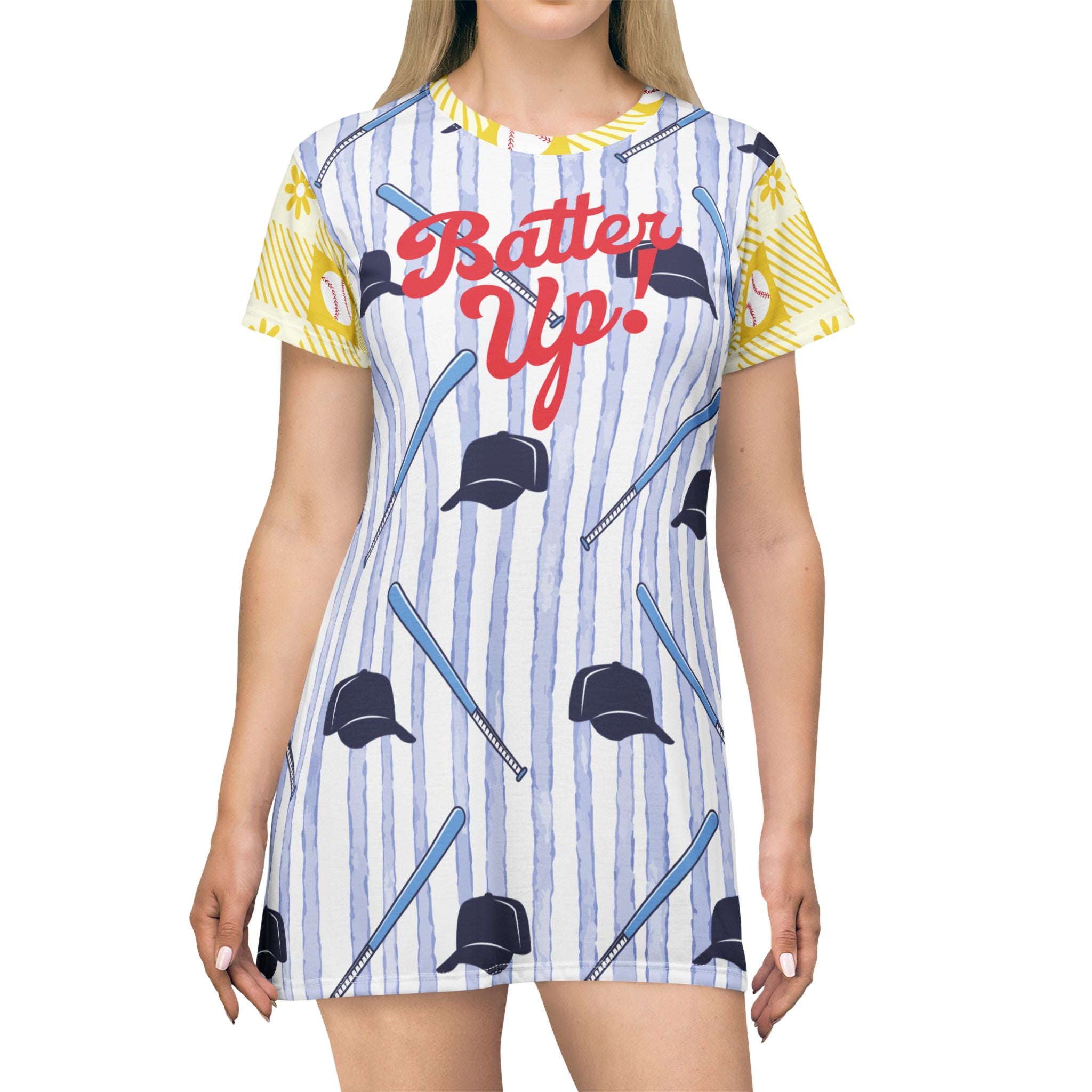 "Batter Up!" Striped T-Shirt Dress